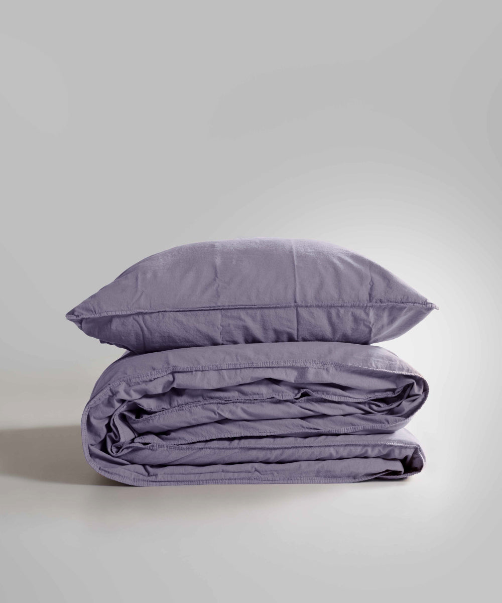 Stonewash 100% Yıkanmış Pamuk Nevresim Seti Violet