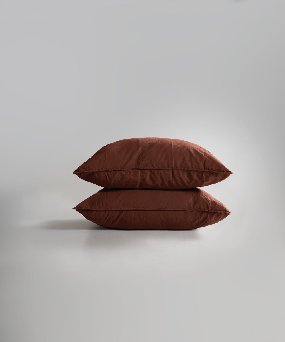 Stonewash 100% Yıkanmış Pamuk Yastık Kılıfı Autumn