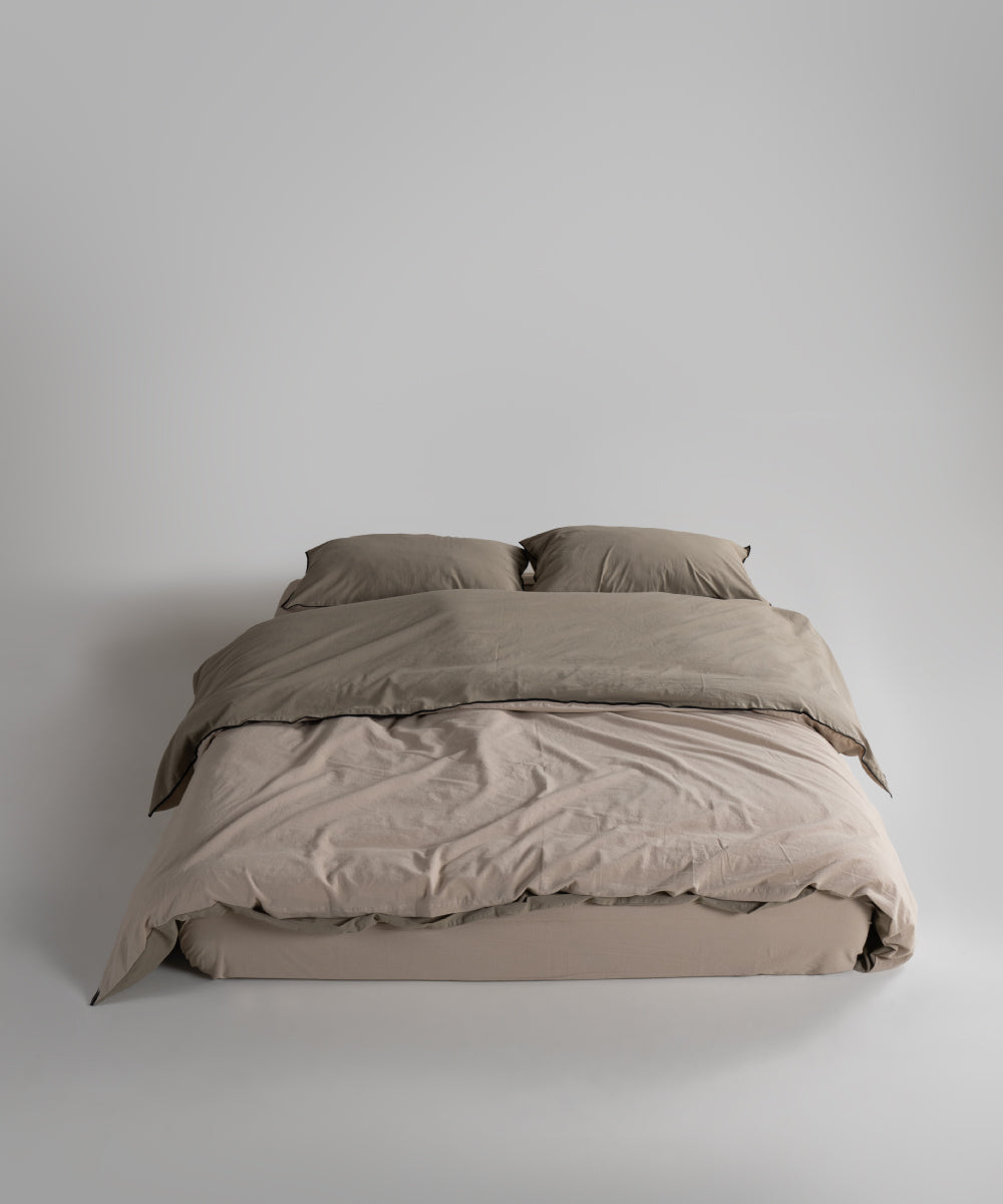 Essualte Doubleface %100 Pamuk Nevresim Takımı Akdeniz Yeşili / Oxford Tan