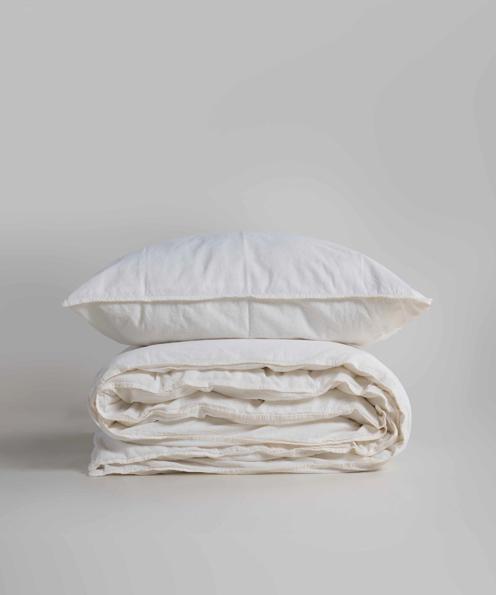 Stonewash 100% Yıkanmış Pamuk Nevresim Takımı Snow White