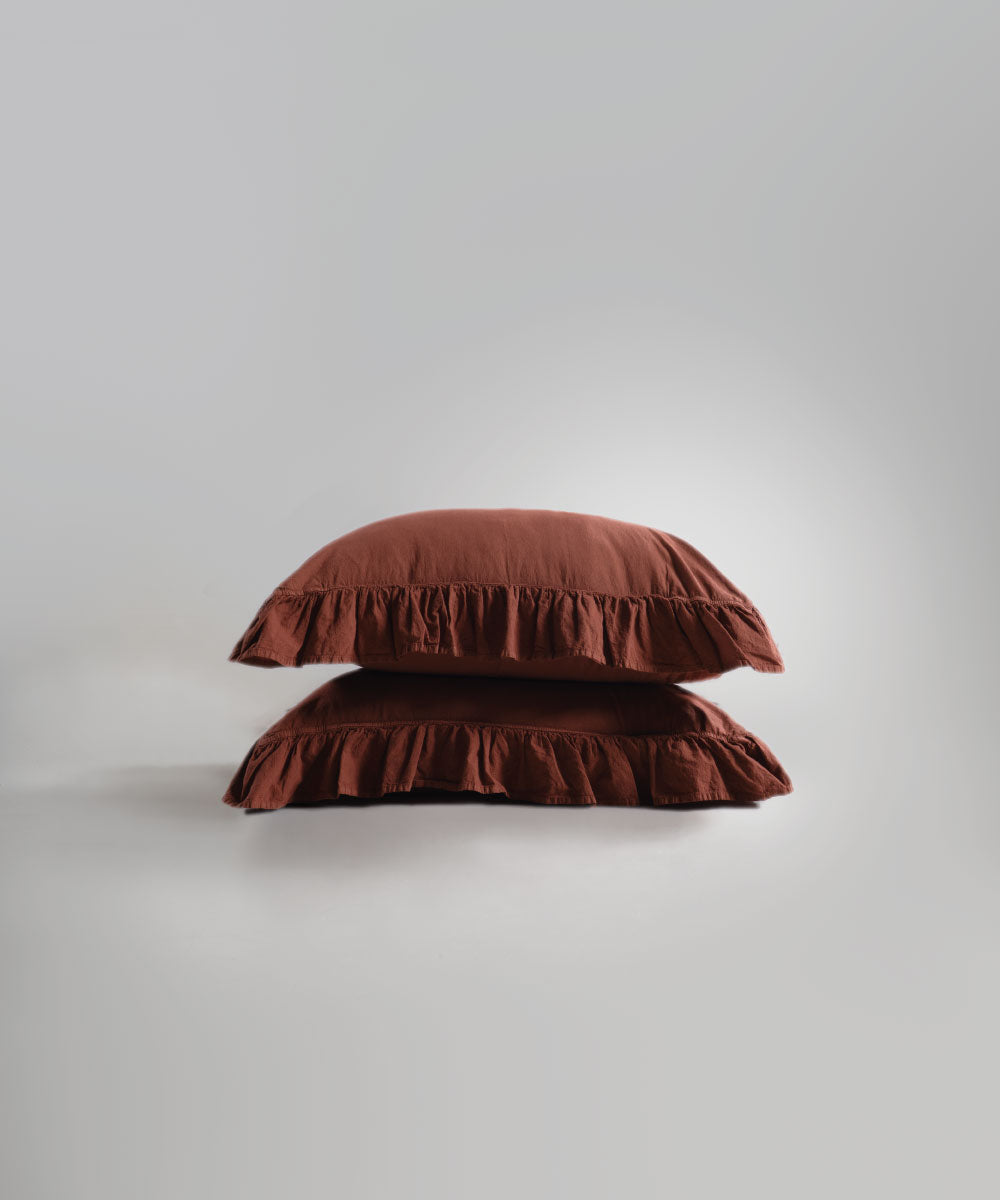 Stonewash 100% Yıkanmış Pamuk Exclusive Yastık Kılıfı Autumn