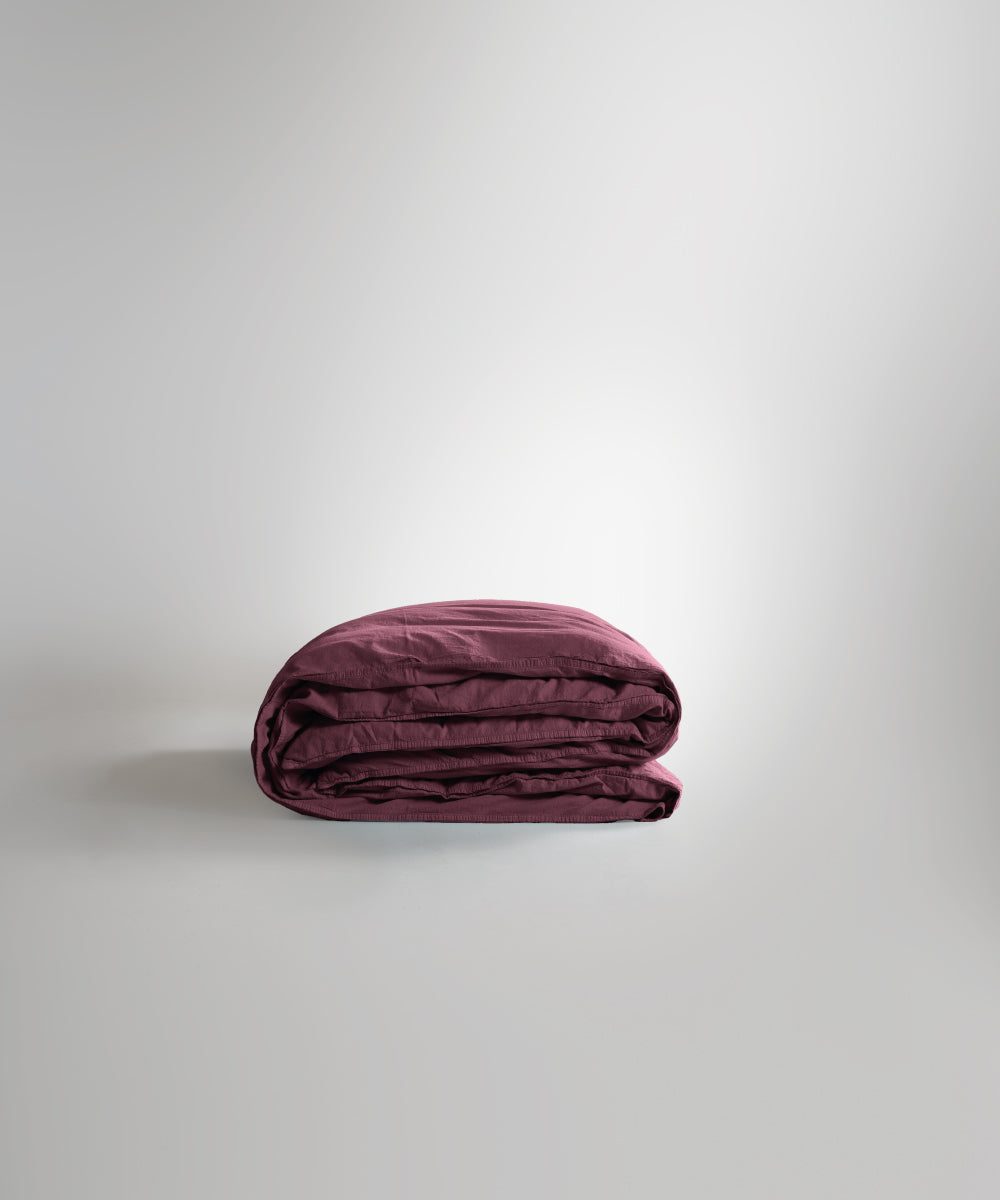 Stonewash 100% Yıkanmış Pamuk Nevresim Seti Raspberry