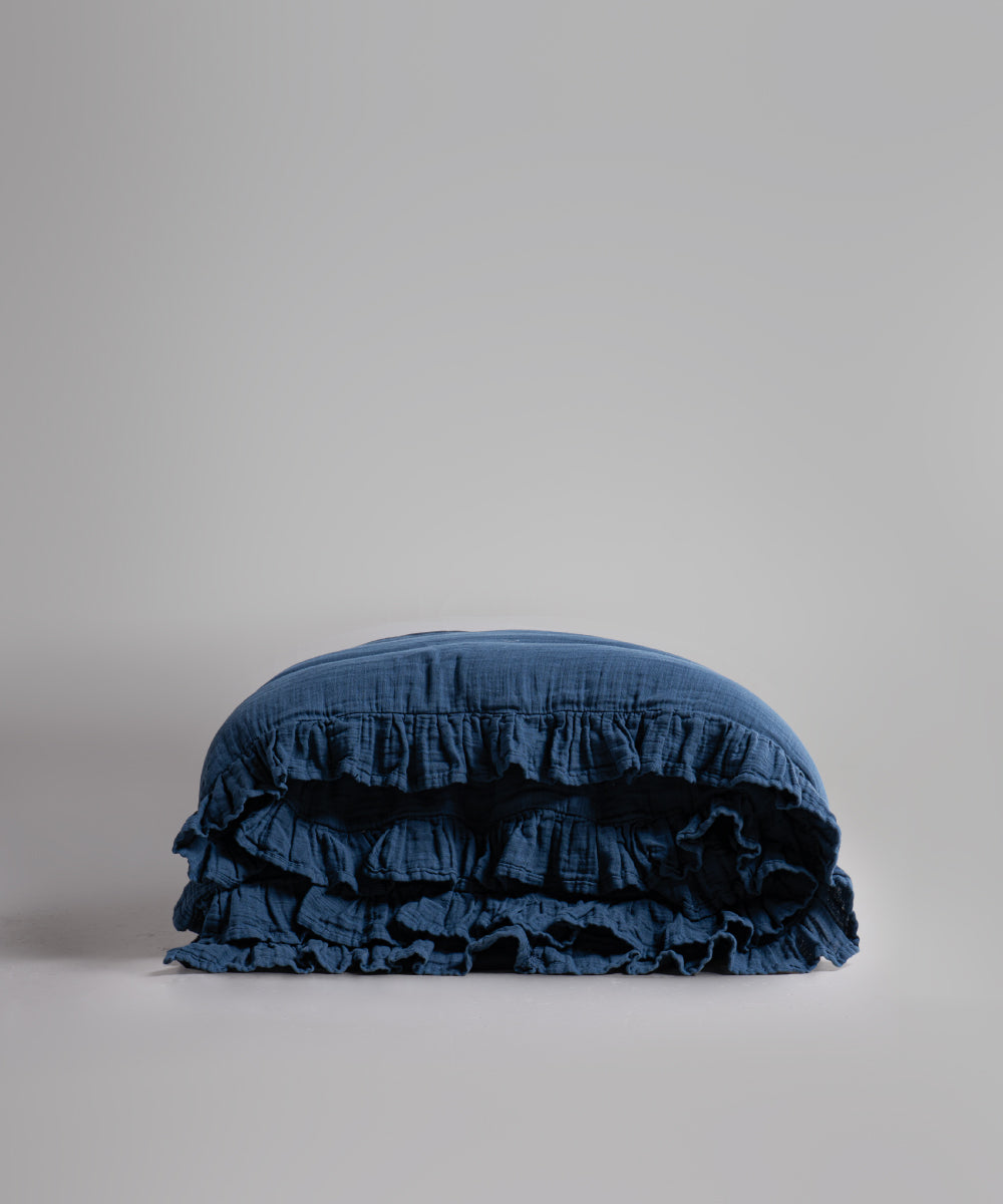 %100 Pamuk Yıkamalı Exclusive Müslin Nevresim - Dress Blue