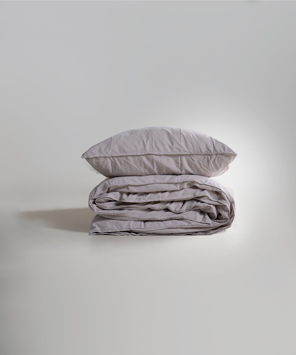 Stonewash 100% Yıkanmış Pamuk Nevresim Seti Opal Grey