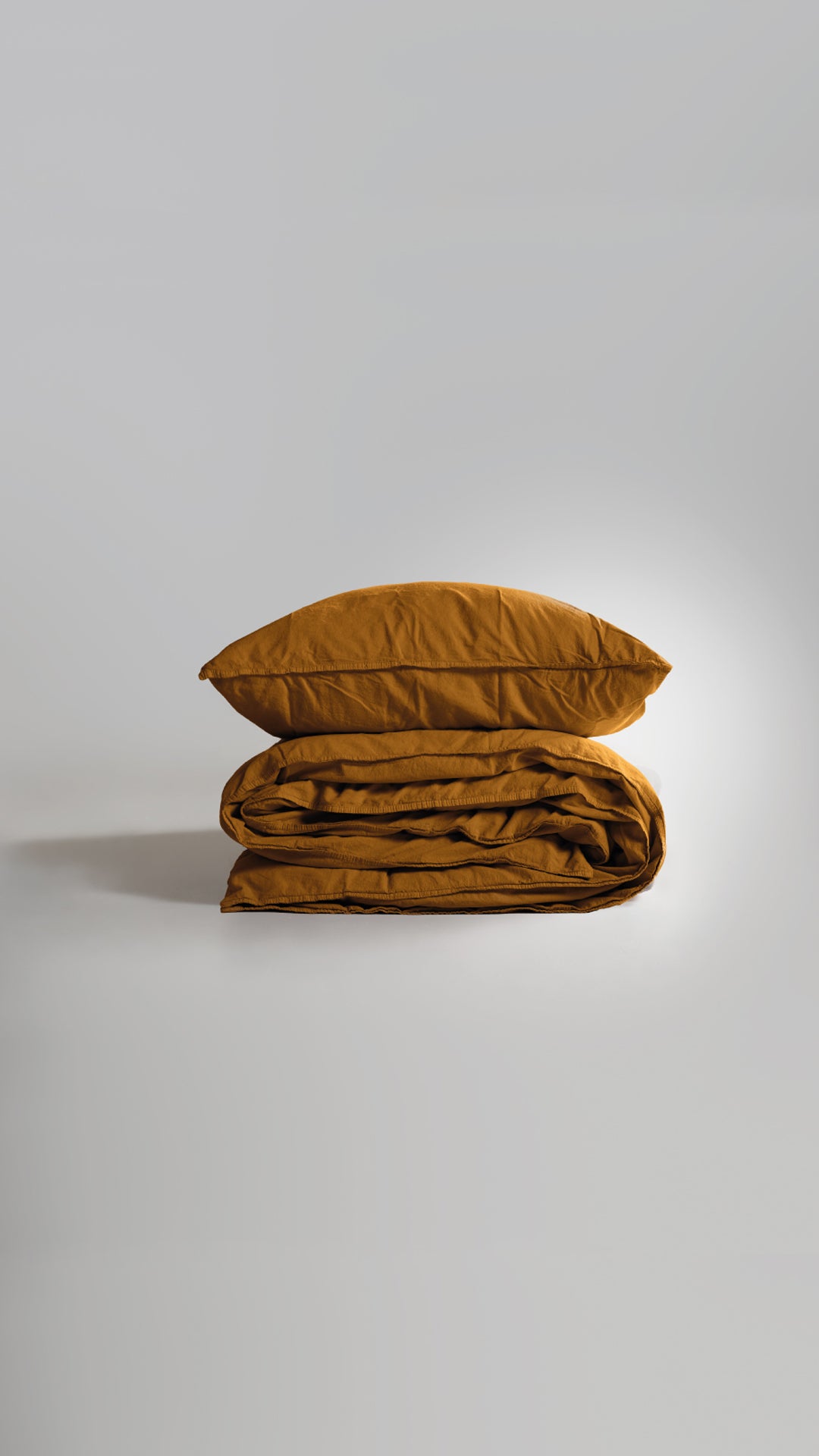 Stonewash 100% Yıkanmış Pamuk Nevresim Seti Mustard