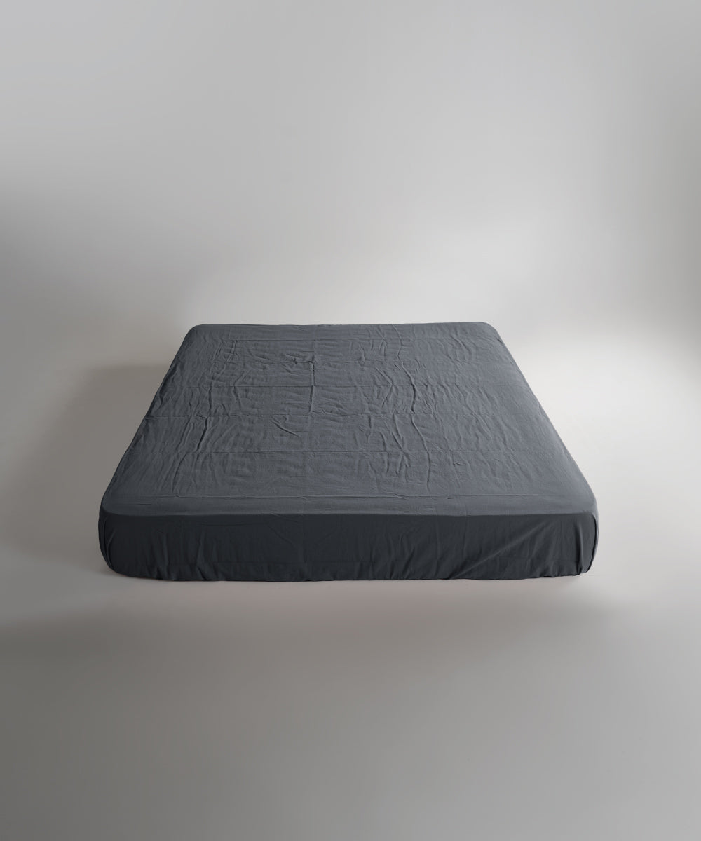 Stonewash 100% Yıkanmış Pamuk Çarşaf Natural Grey