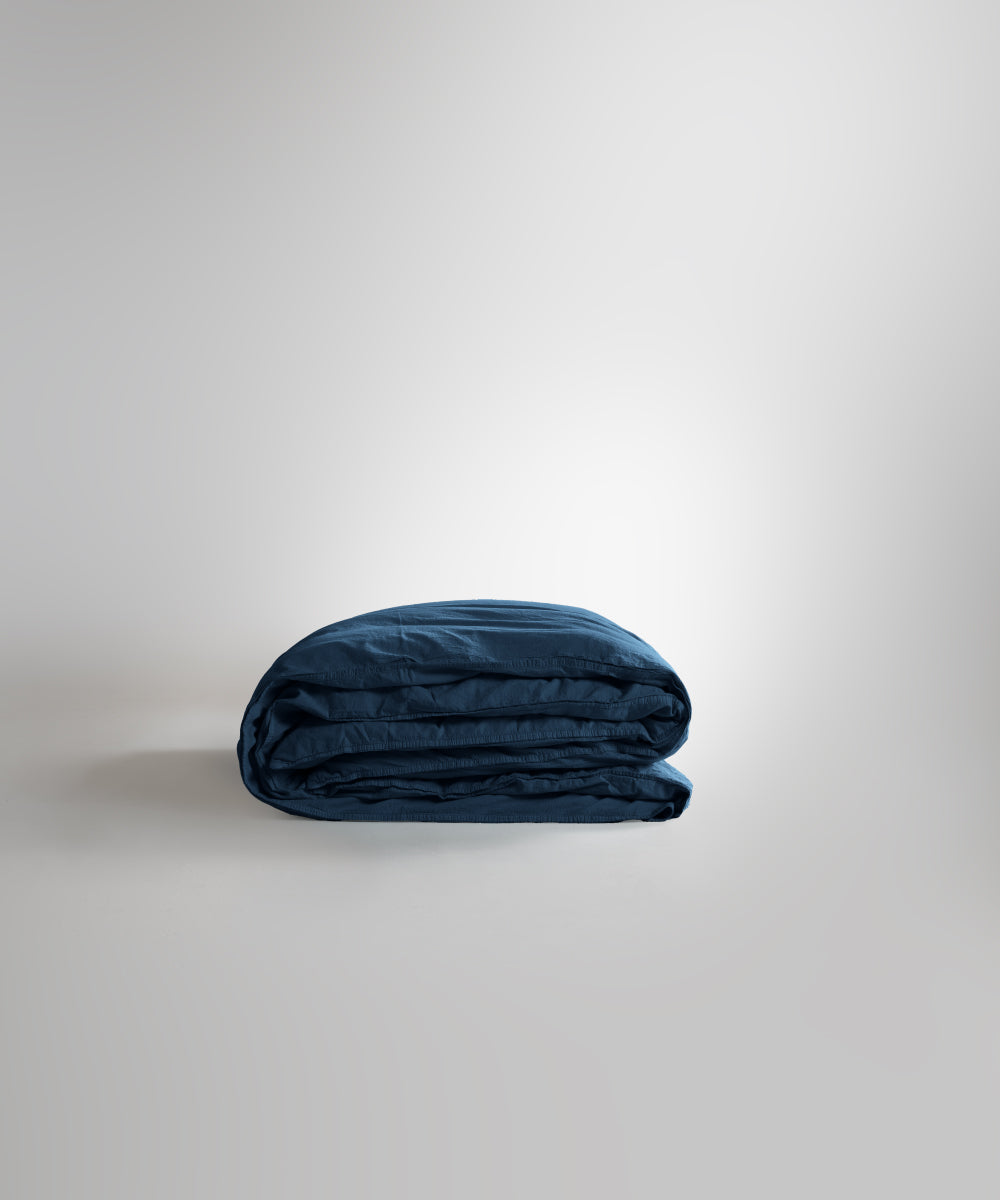 Stonewash 100% Yıkanmış Pamuk Nevresim Dress Blue