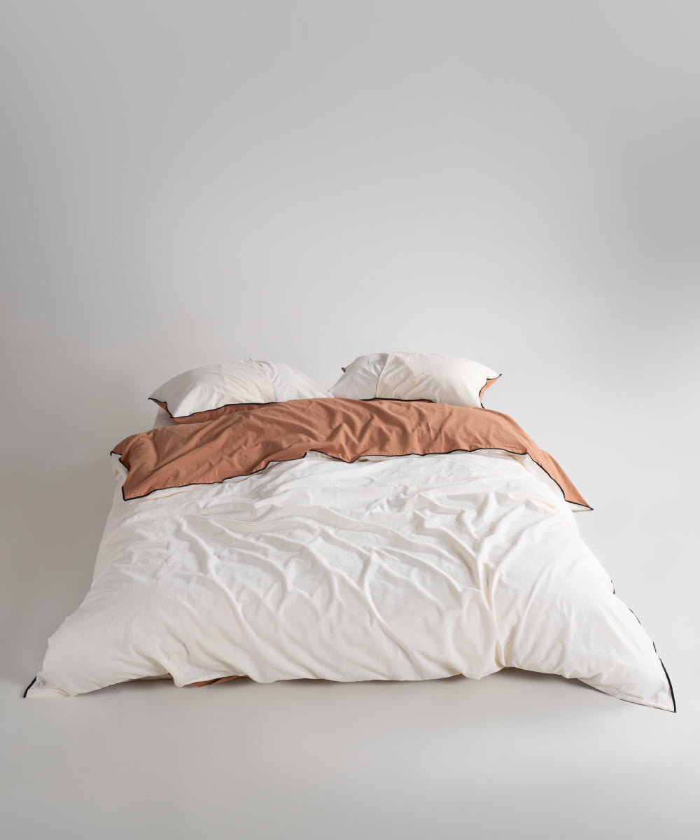 Essualte Doubleface %100 Pamuk Nevresim Takımı Commencer / Akdeniz Kremi