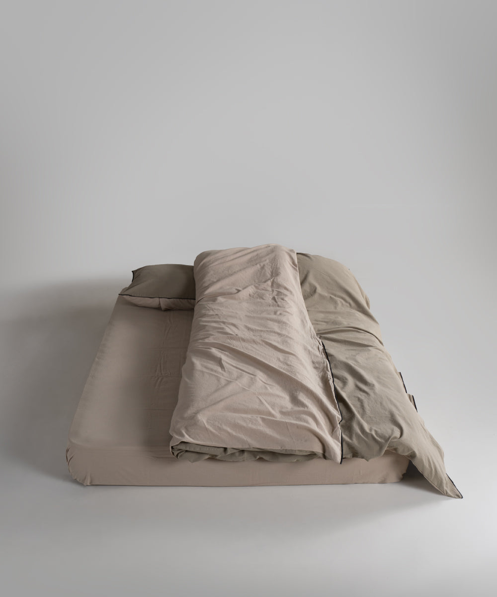 Essualte Doubleface %100 Pamuk Nevresim Takımı Akdeniz Yeşili / Oxford Tan