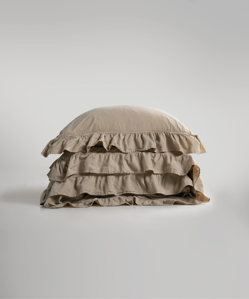 Stonewash 100% Yıkanmış Pamuk Exclusive Nevresim Takımı Oxford Tan