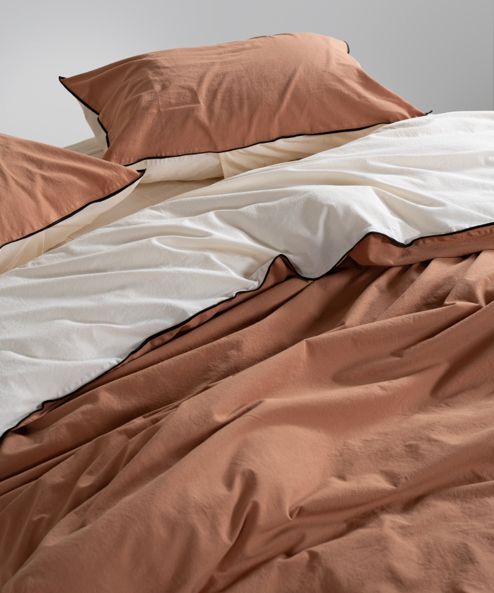 Essualte Doubleface %100 Pamuk Nevresim Takımı Commencer / Akdeniz Kremi