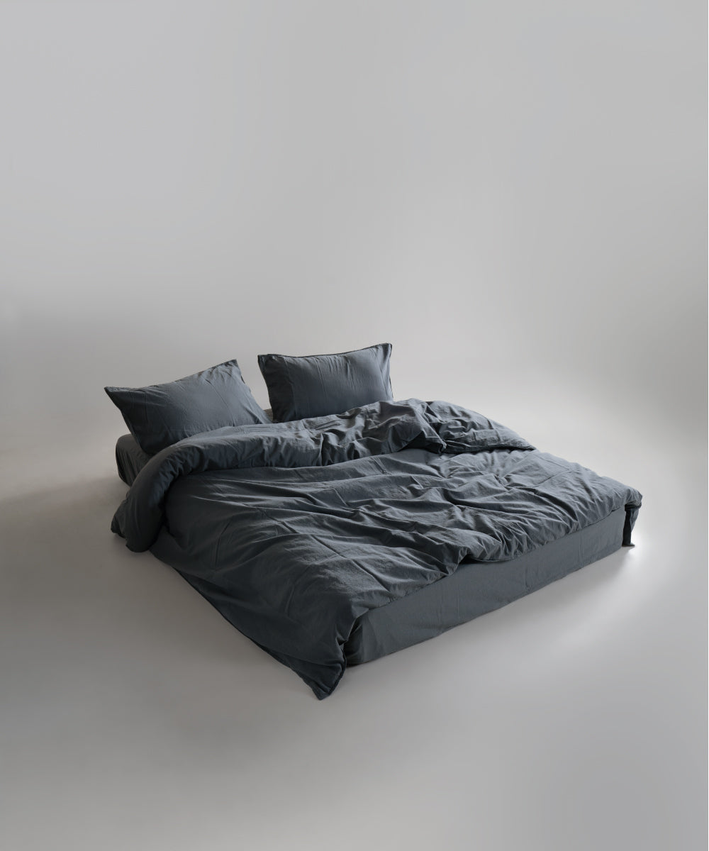 Stonewash 100% Yıkanmış Pamuk Nevresim Takımı Natural Grey