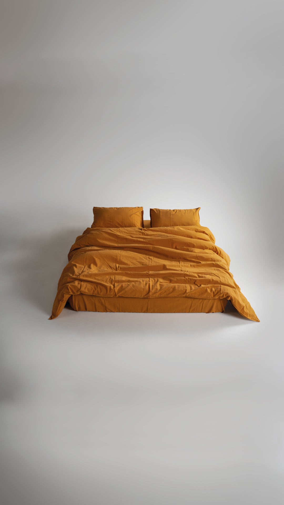 Stonewash 100% Yıkanmış Pamuk Çarşaf Set Mustard