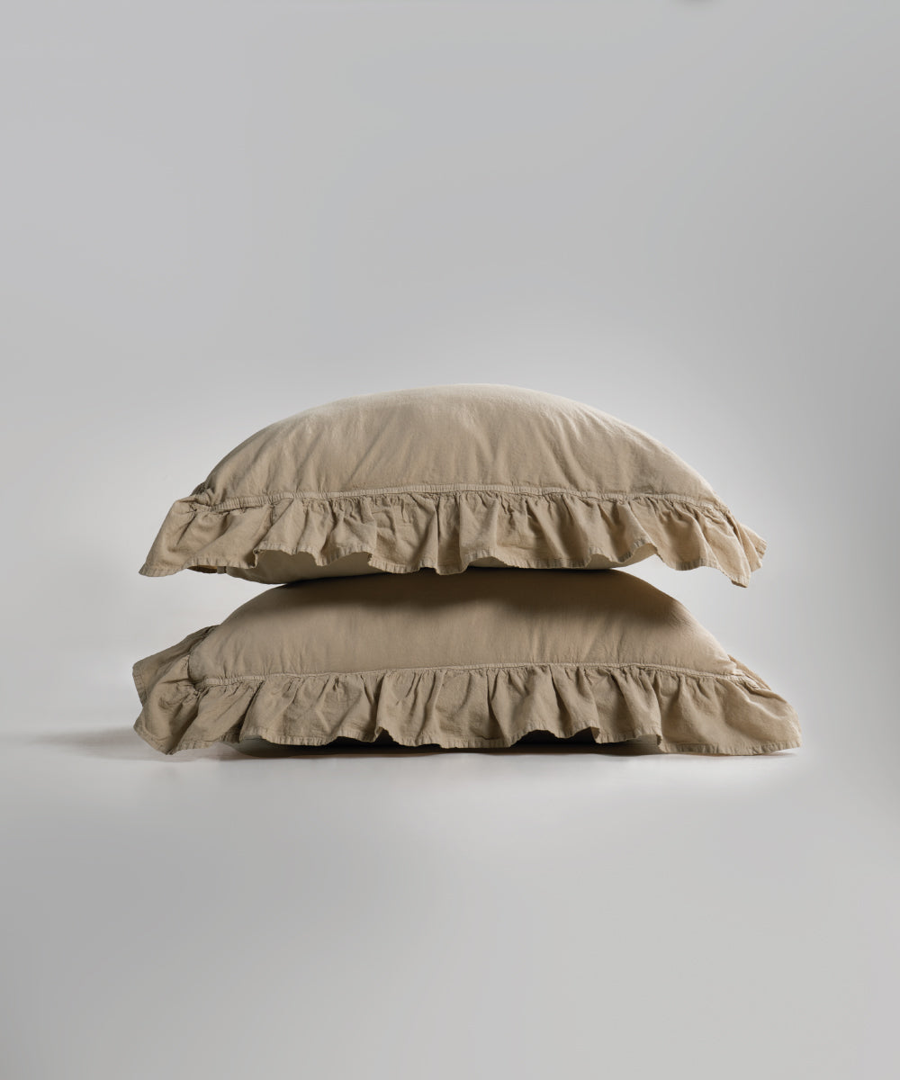 Stonewash 100% Yıkanmış Pamuk Exclusive Nevresim Takımı Oxford Tan