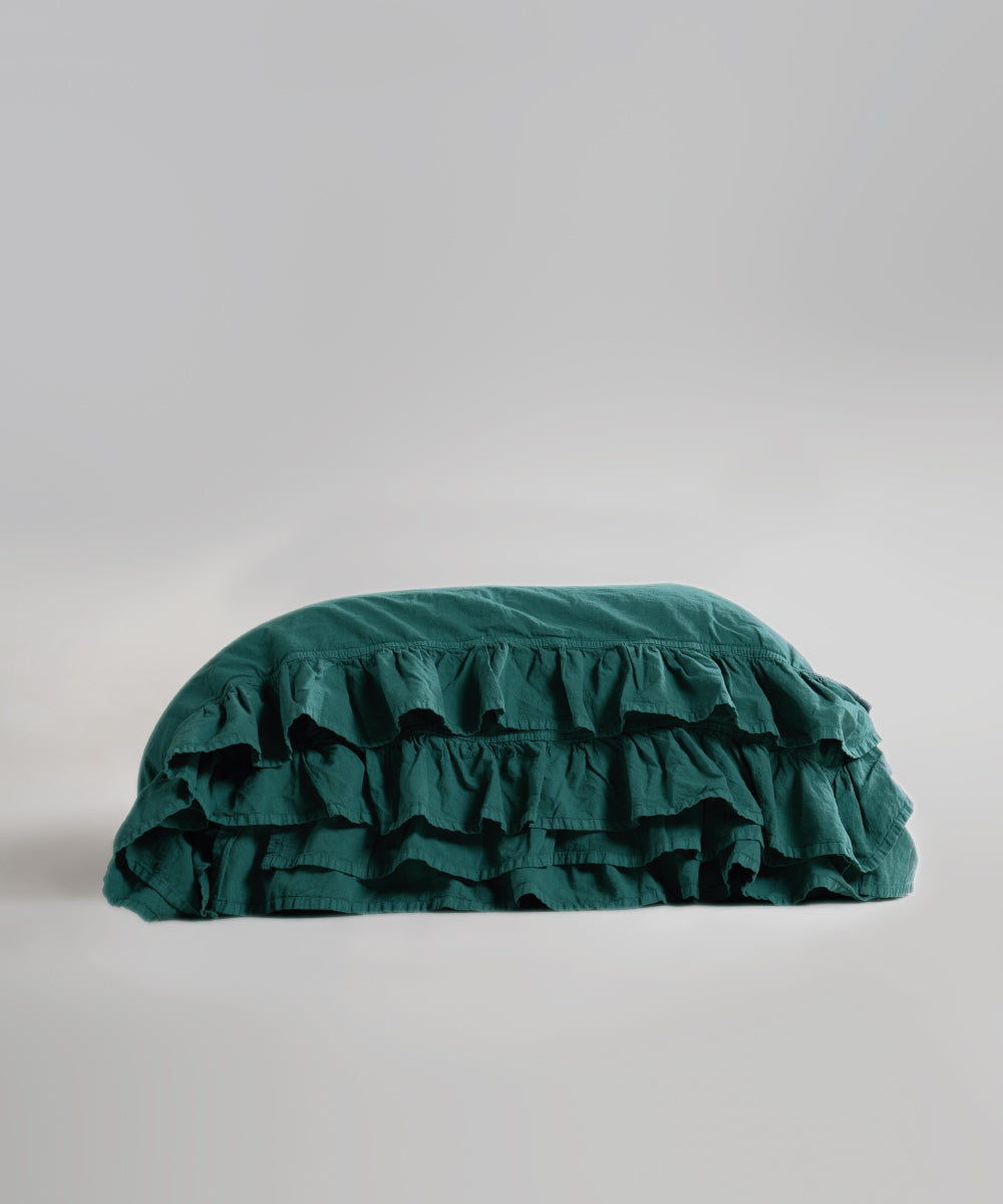 Stonewash 100% Yıkanmış Pamuk Exclusive Nevresim Takımı Dark Green