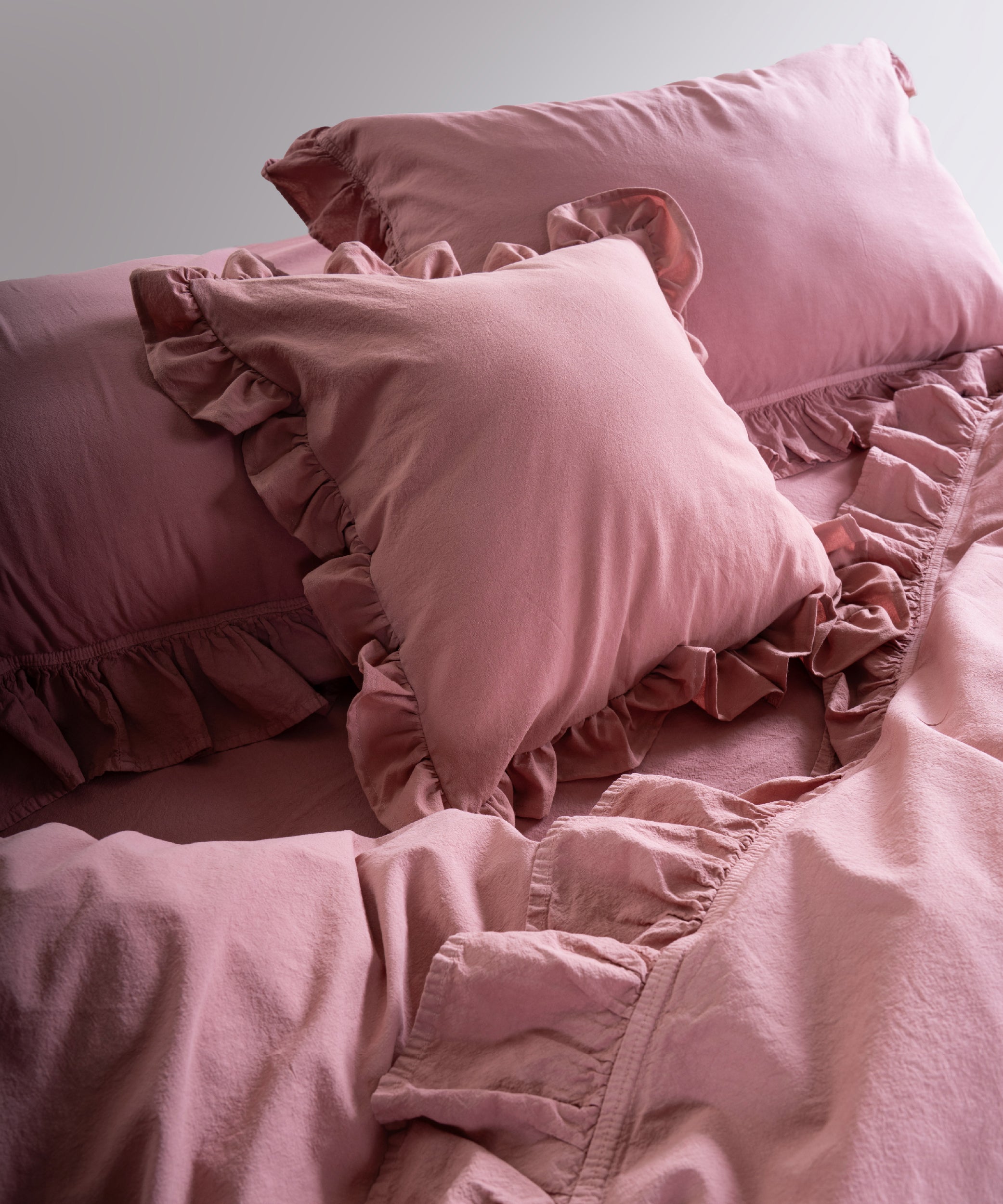 Stonewash %100 Pamuk Exclusive Kırlent Old Rose - 45X45cm