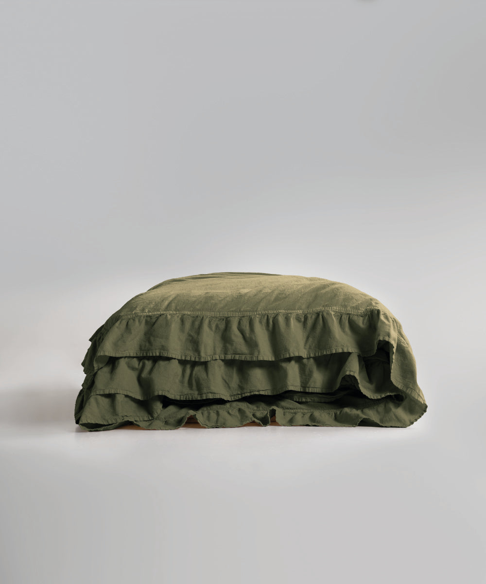 Stonewash 100% Yıkanmış Pamuk Exclusive Nevresim Takımı Capulet Olive