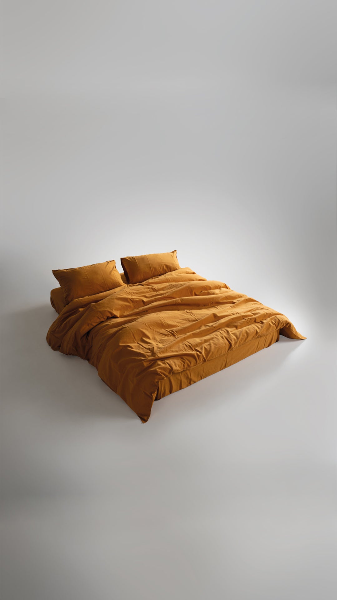 Stonewash 100% Yıkanmış Pamuk Nevresim Mustard