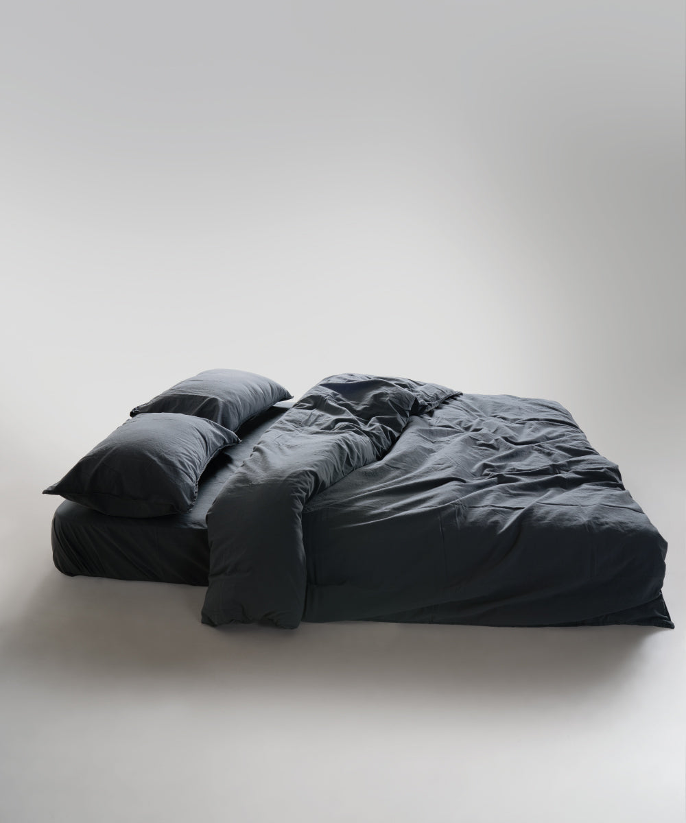 Stonewash 100% Yıkanmış Pamuk Nevresim Takımı Natural Grey