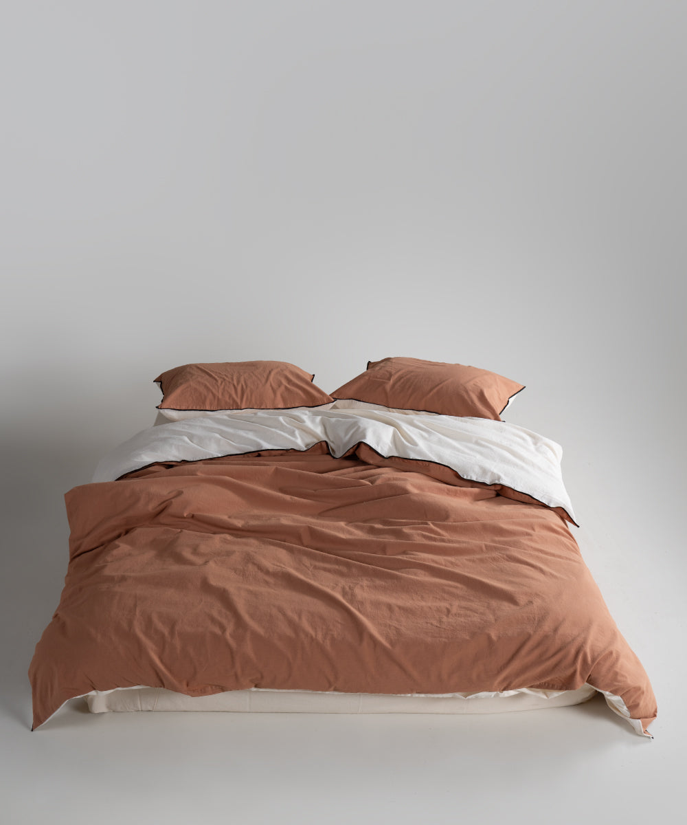 Essualte Doubleface %100 Pamuk Nevresim Takımı Commencer / Akdeniz Kremi