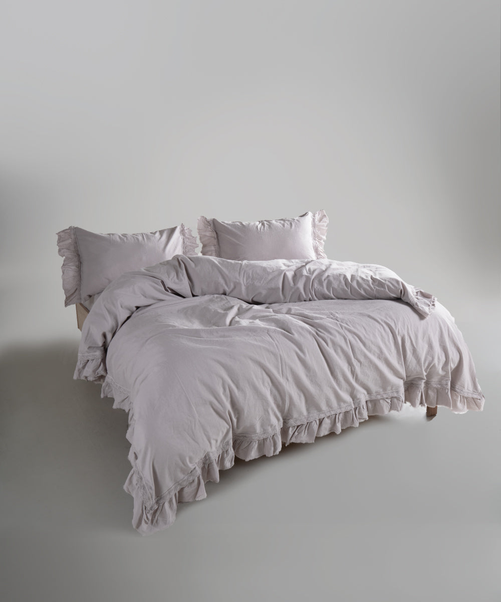 %100 Pamuk Stonewash Nevresim Takımı - Francesca Opal Grey