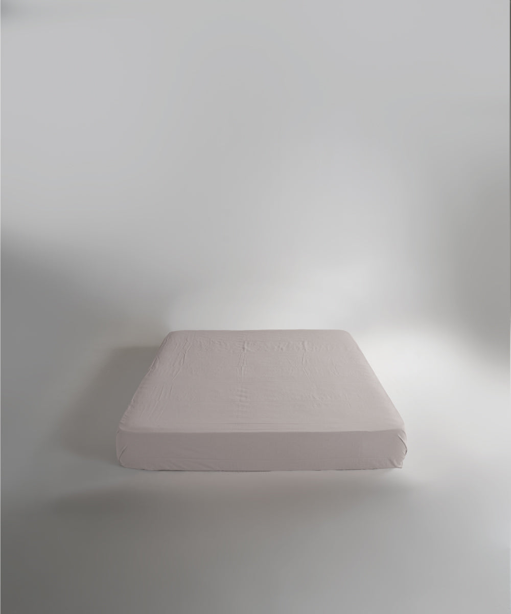 Stonewash 100% Yıkanmış Pamuk Çarşaf Set Natural Cream