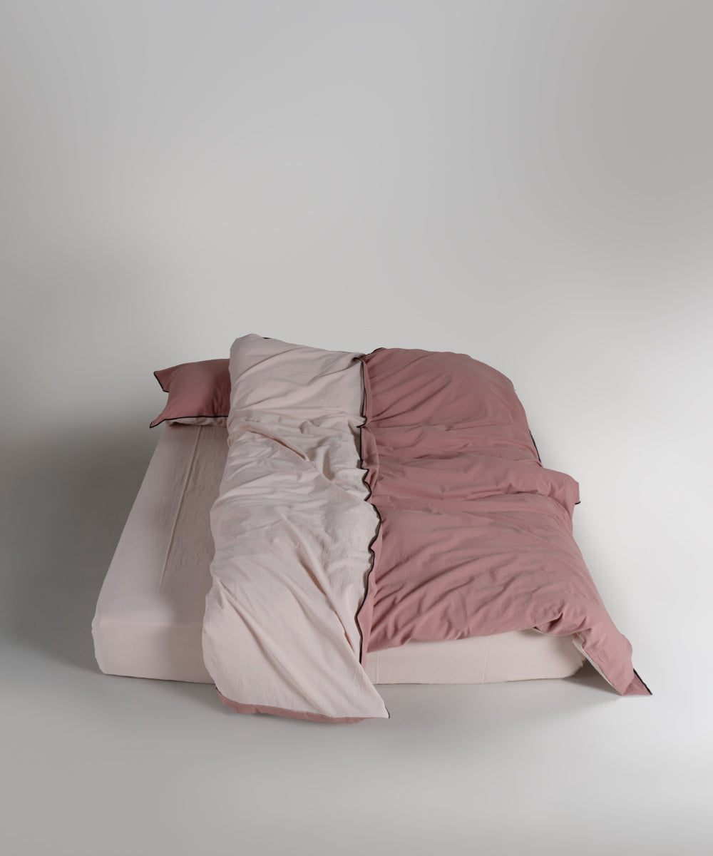 Essualte Doubleface %100 Pamuk Nevresim Takımı Old Rose / Pristine