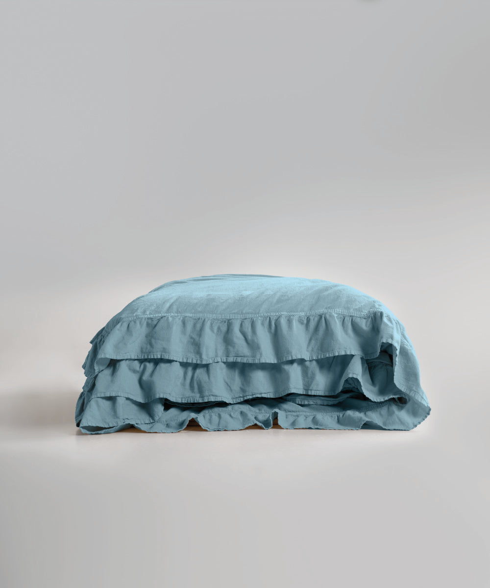 Stonewash 100% Yıkanmış Pamuk Exclusive Nevresim Takımı Mineral Blue