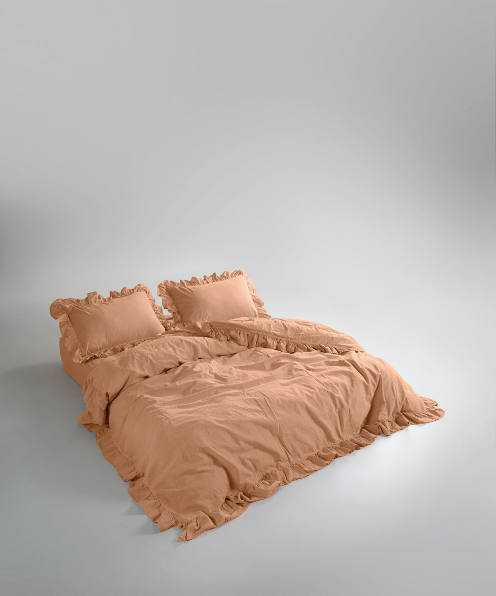 Stonewash 100% Yıkanmış Pamuk Exclusive Nevresim Takımı Toast