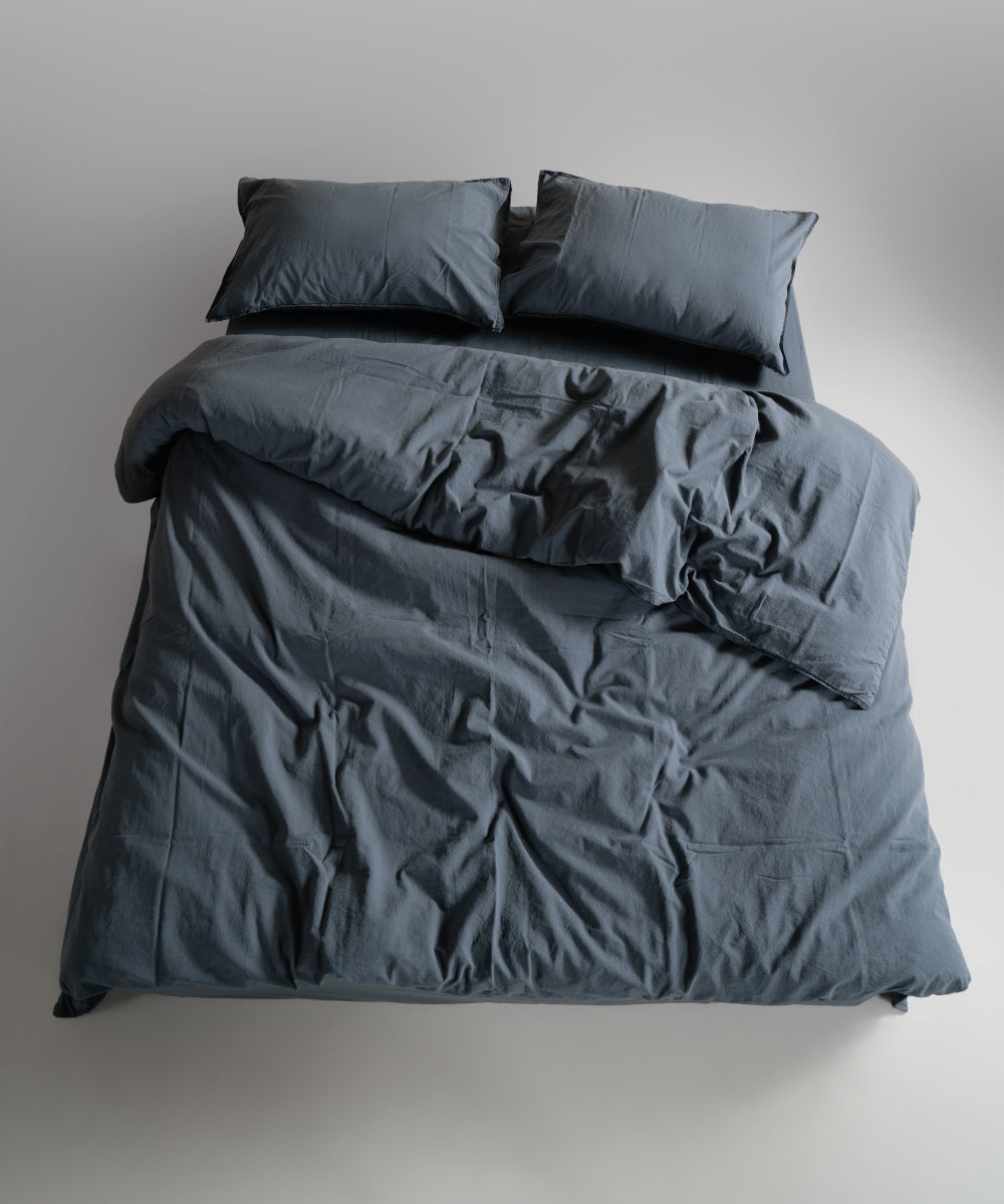 Stonewash 100% Yıkanmış Pamuk Nevresim Takımı Natural Grey