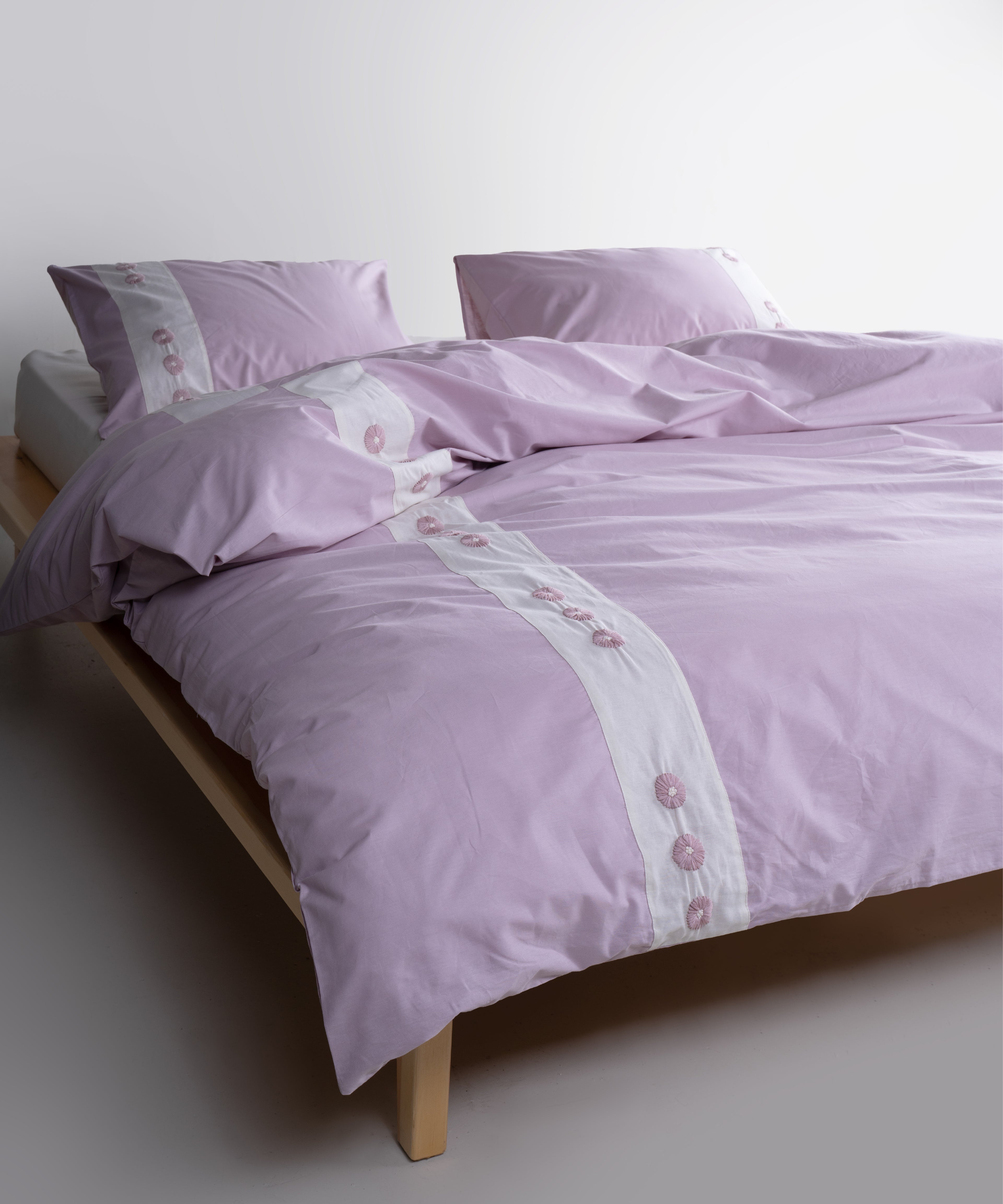 Prima %100 Pamuk El Nakışlı Nevresim Takımı - Daisy Lila