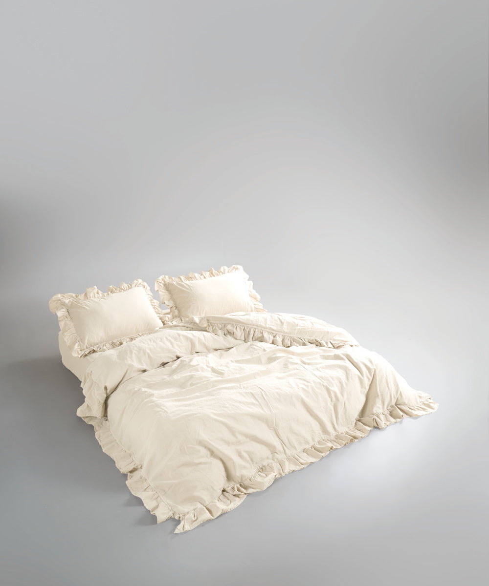 Stonewash 100% Yıkanmış Pamuk Exclusive Yastık Kılıfı Akdeniz Kremi