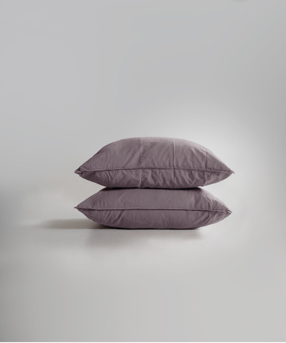Stonewash 100% Yıkanmış Pamuk Nevresim Seti Natural Violet