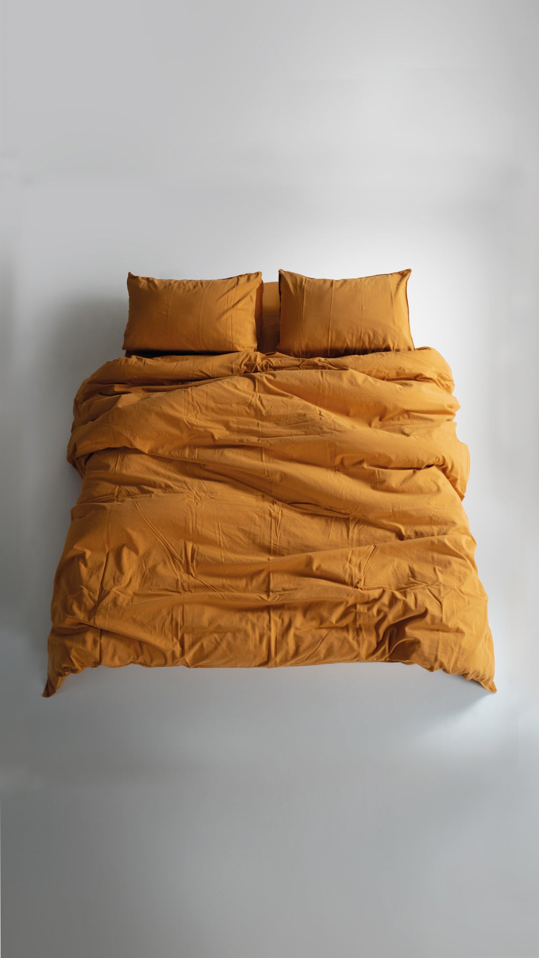 Stonewash 100% Yıkanmış Pamuk Nevresim Seti Mustard