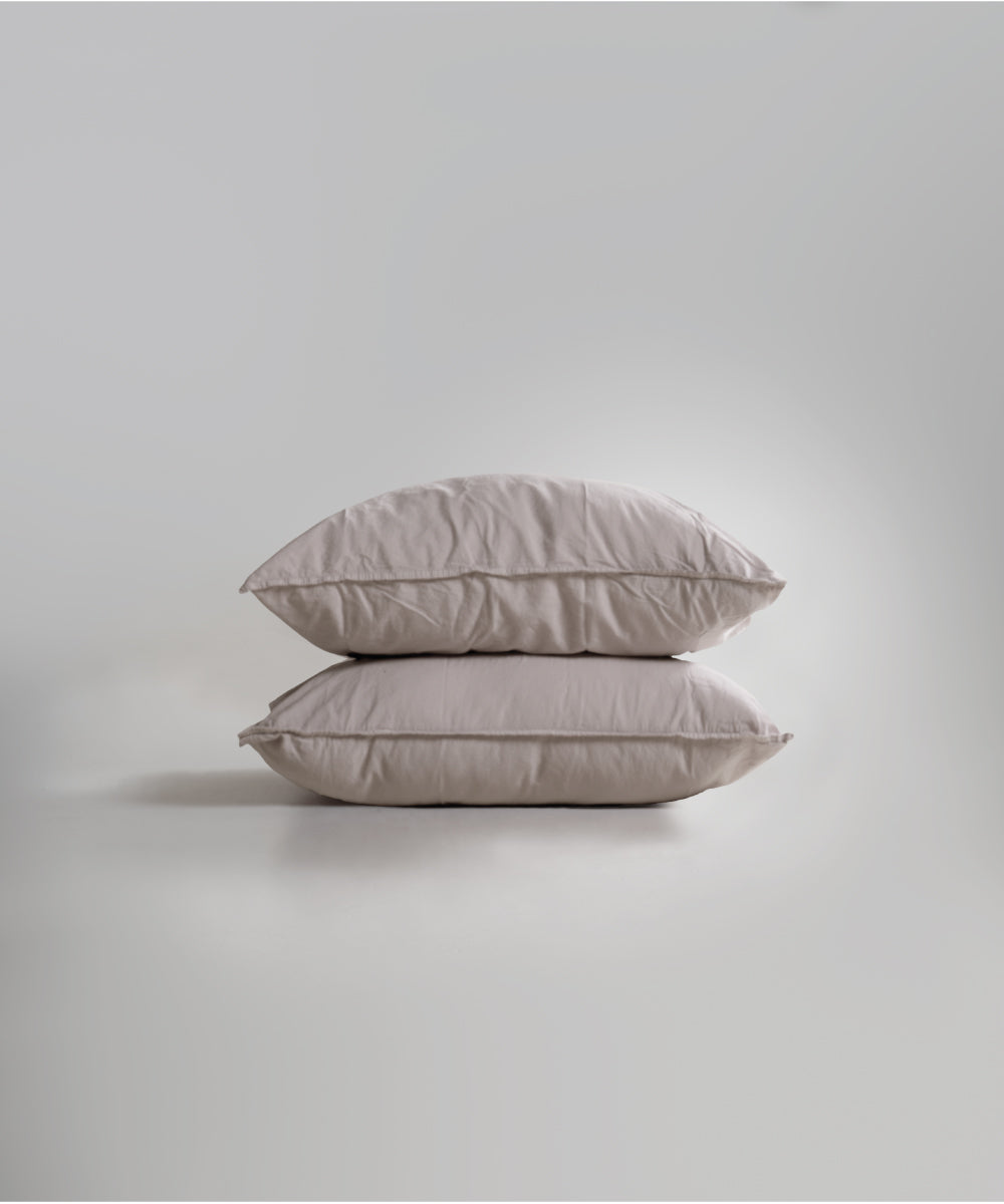 Stonewash 100% Yıkanmış Pamuk Çarşaf Set Natural Cream