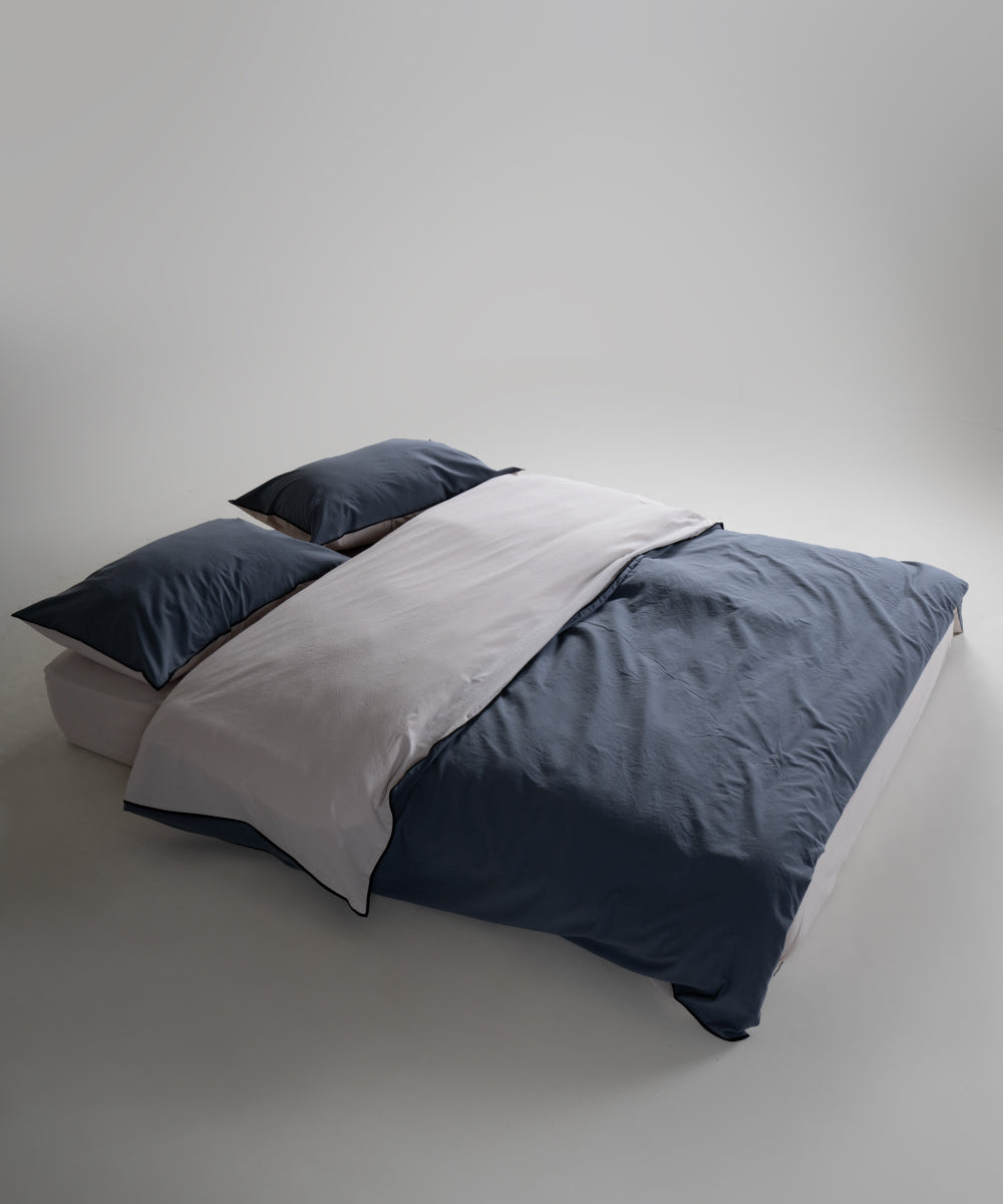 Essualte Doubleface %100 Pamuk Nevresim Takımı Natural Grey / Natural Cream