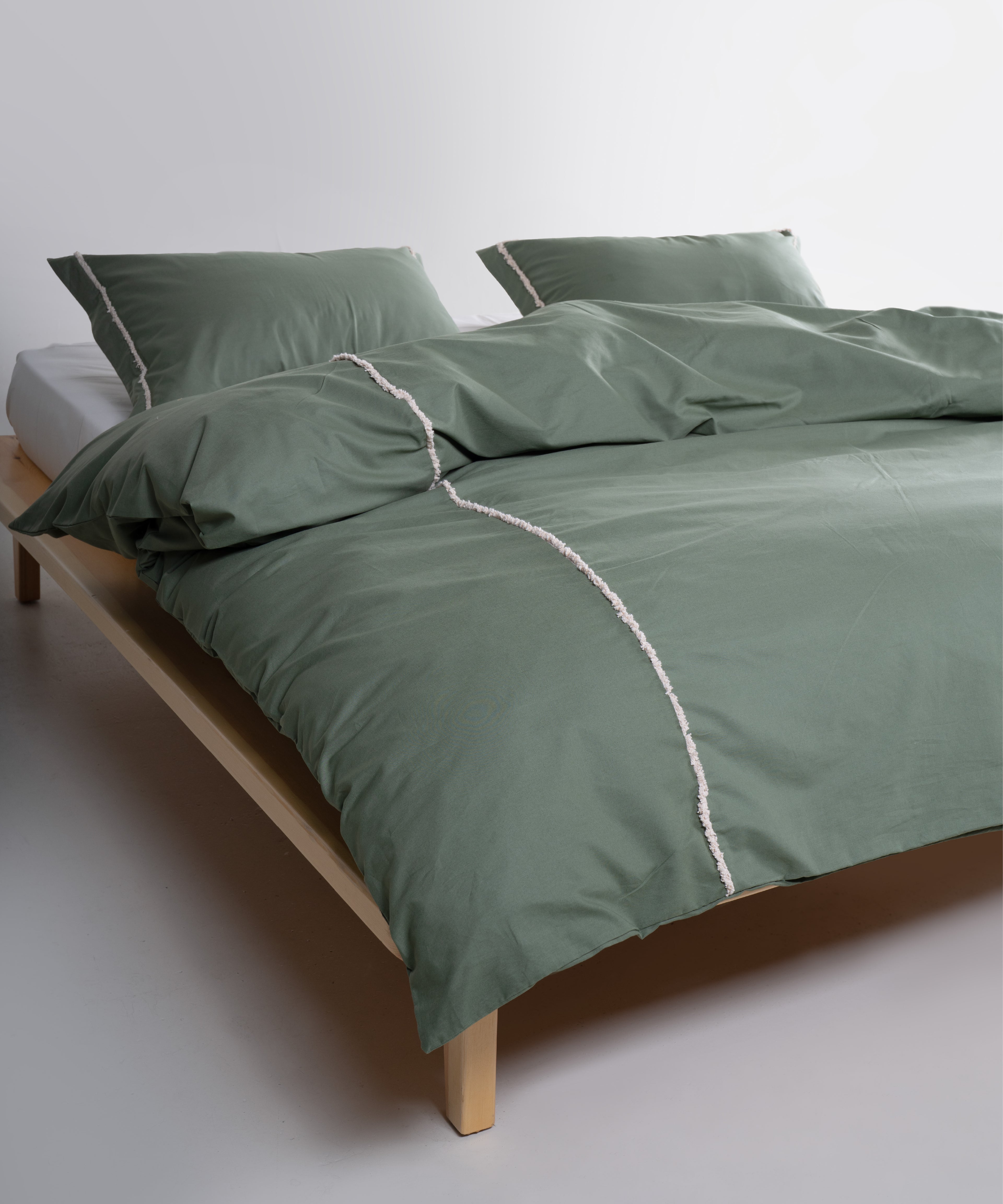 Prima %100 Pamuk El Nakışlı Nevresim Takımı - Frange Green