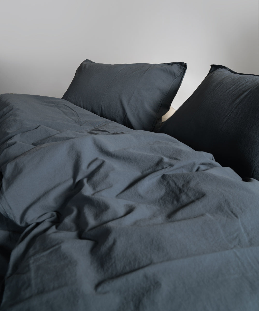 Stonewash 100% Yıkanmış Pamuk Nevresim Takımı Natural Grey