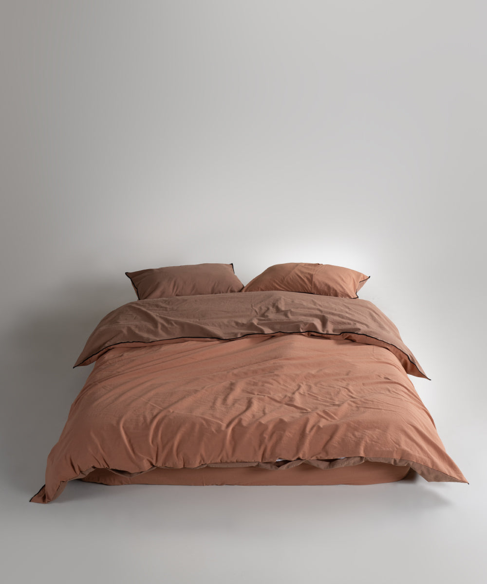 Essualte Doubleface %100 Pamuk Nevresim Takımı Wood Smoke / Commencer