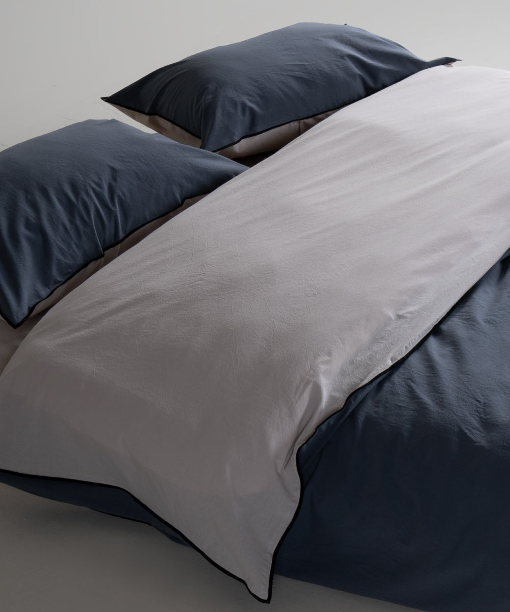 Essualte Doubleface %100 Pamuk Nevresim Takımı Natural Grey / Natural Cream