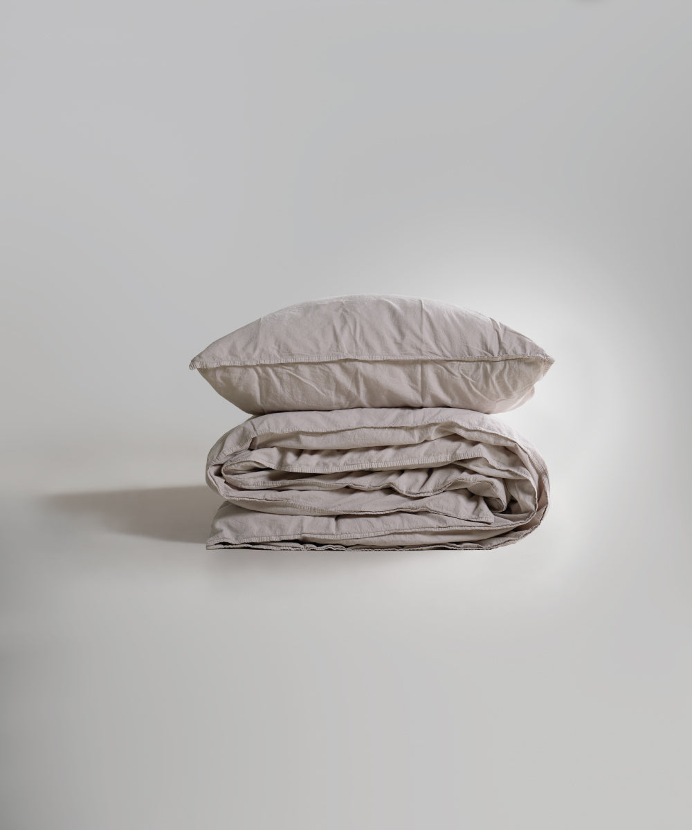 Stonewash 100% Yıkanmış Pamuk Nevresim Seti Natural Cream