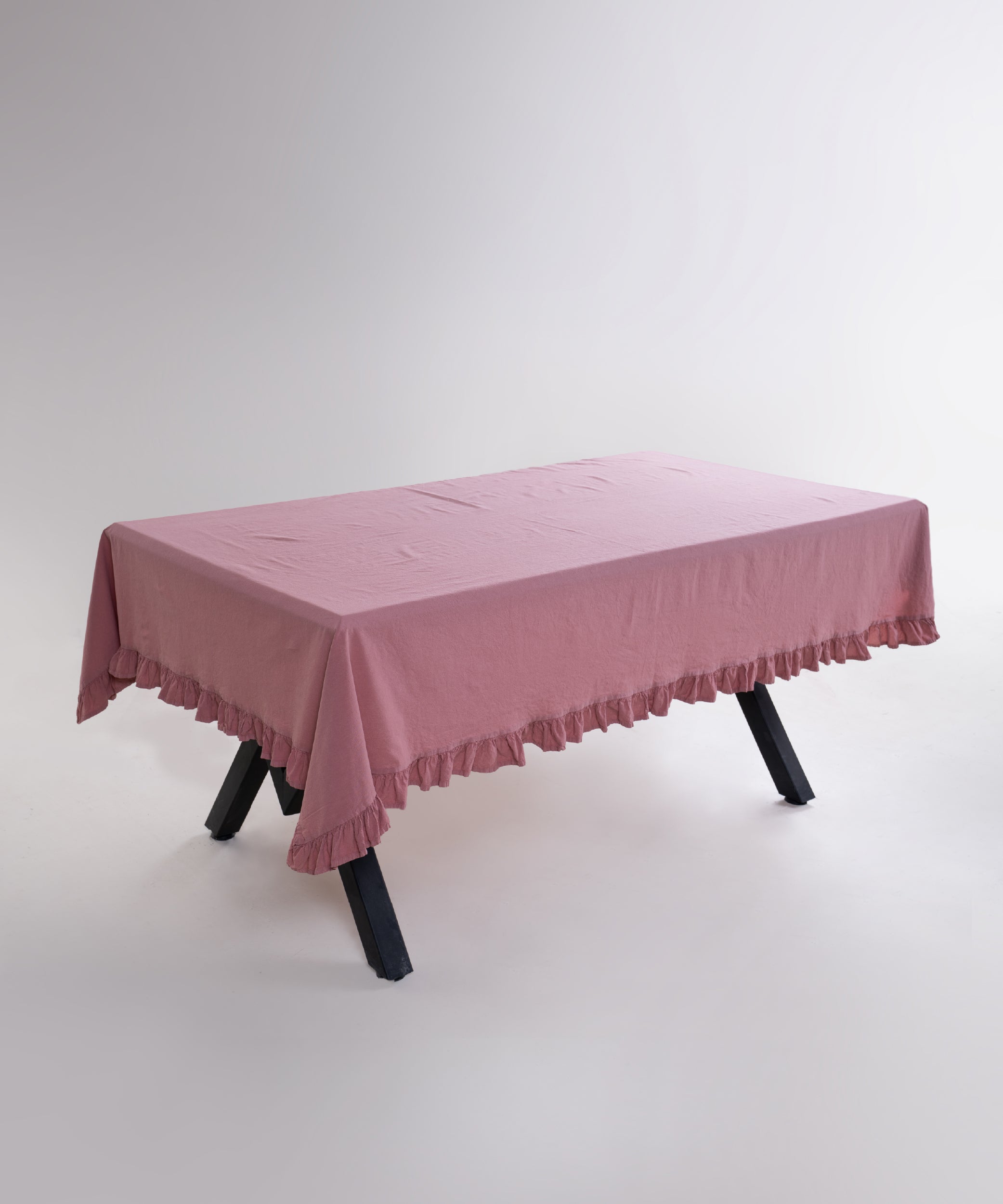 Stonewash %100 Pamuk Exclusive Masa Örtüsü Old Rose - 140X200cm