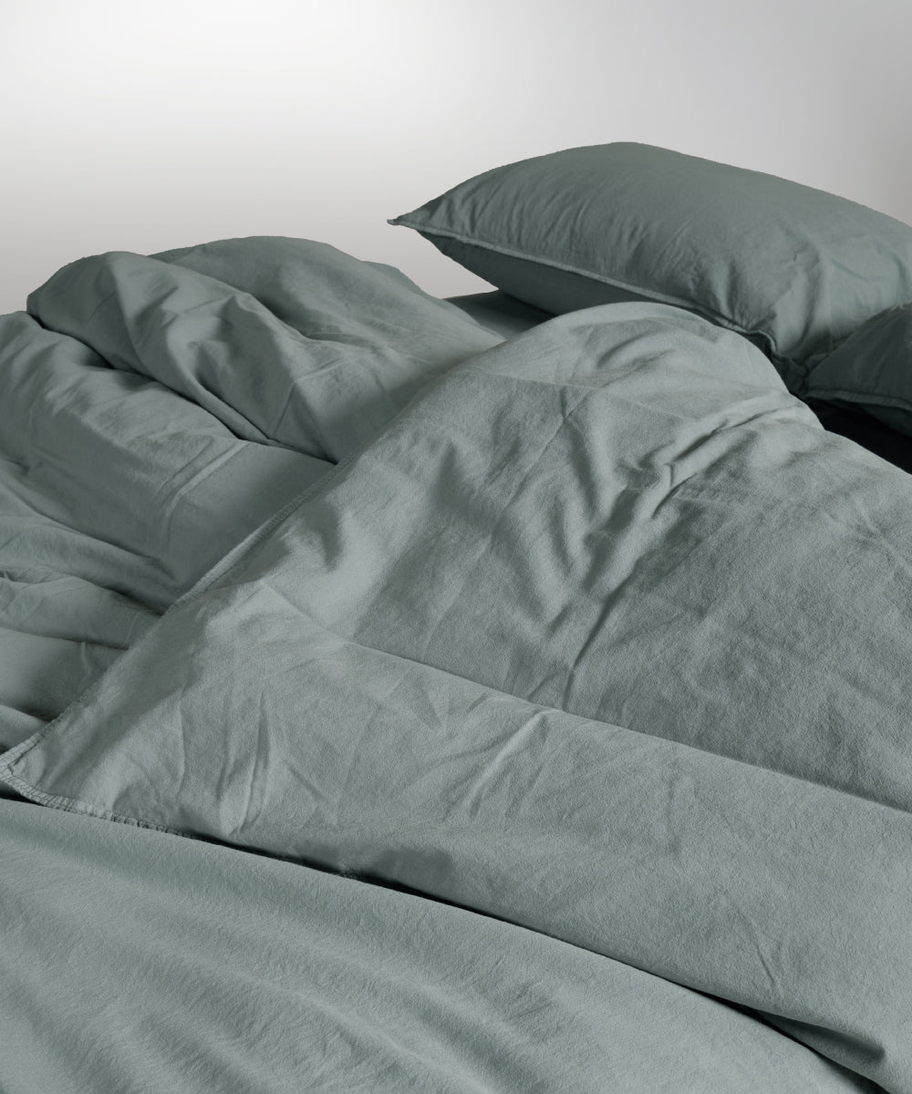 Stonewash 100% Yıkanmış Pamuk Nevresim Natural Green