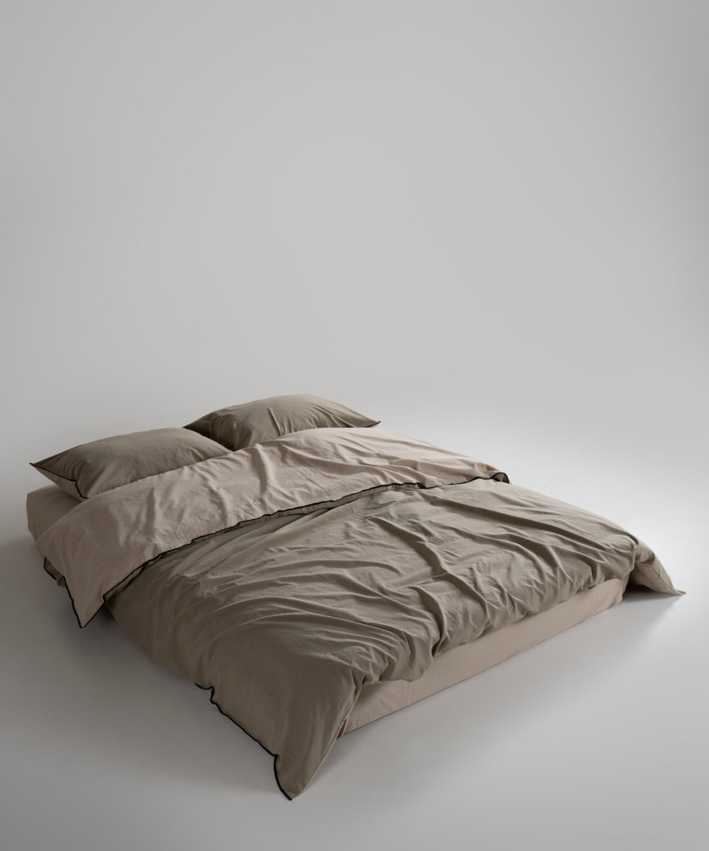 Essualte Doubleface %100 Pamuk Nevresim Takımı Akdeniz Yeşili / Oxford Tan