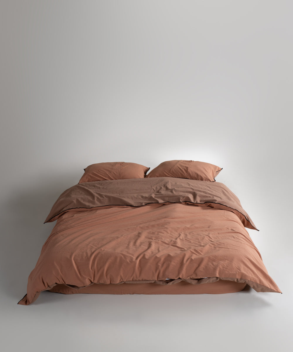 Essualte Doubleface %100 Pamuk Nevresim Takımı Wood Smoke / Commencer