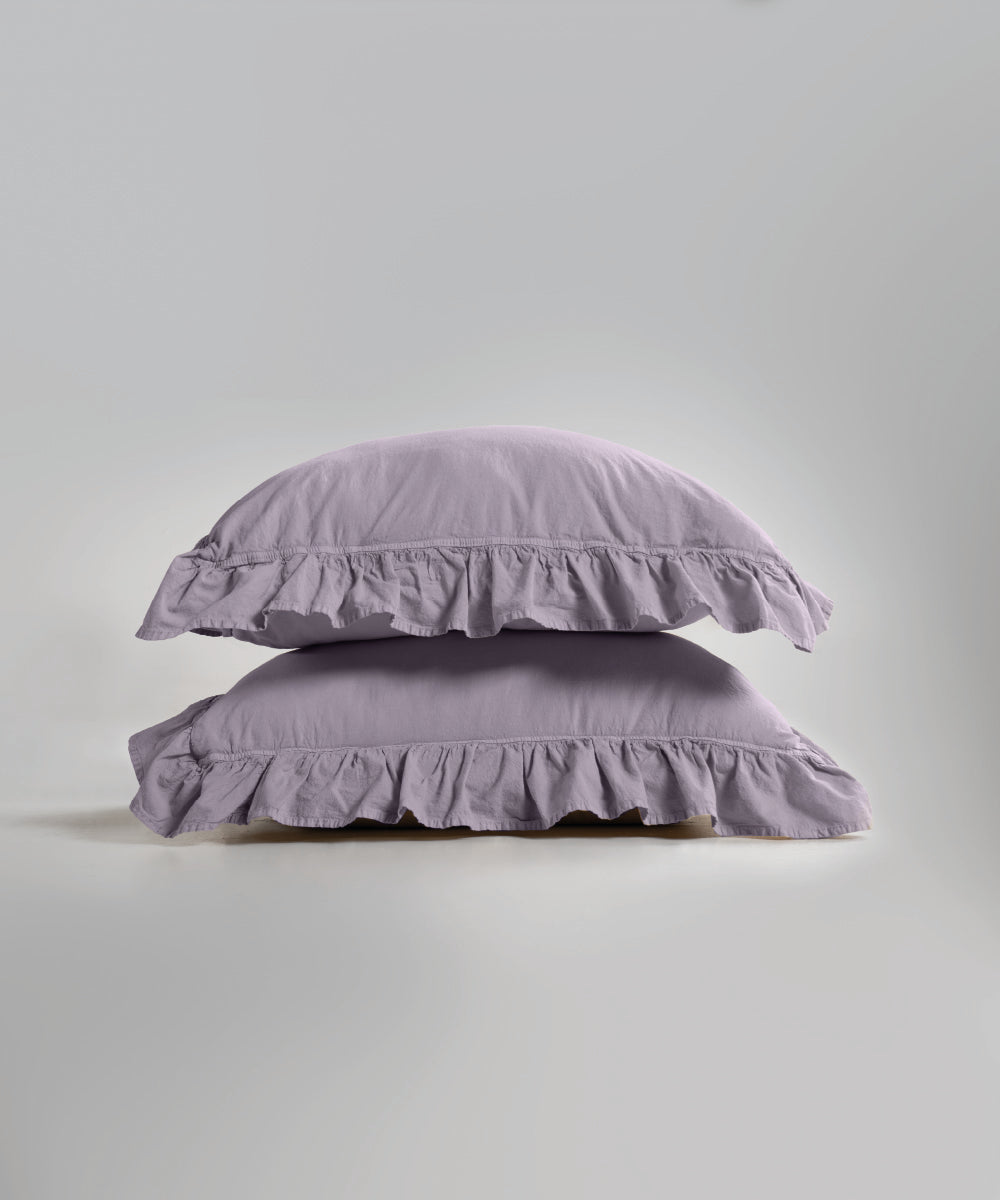Stonewash 100% Yıkanmış Pamuk Exclusive Yastık Kılıfı Natural Violet