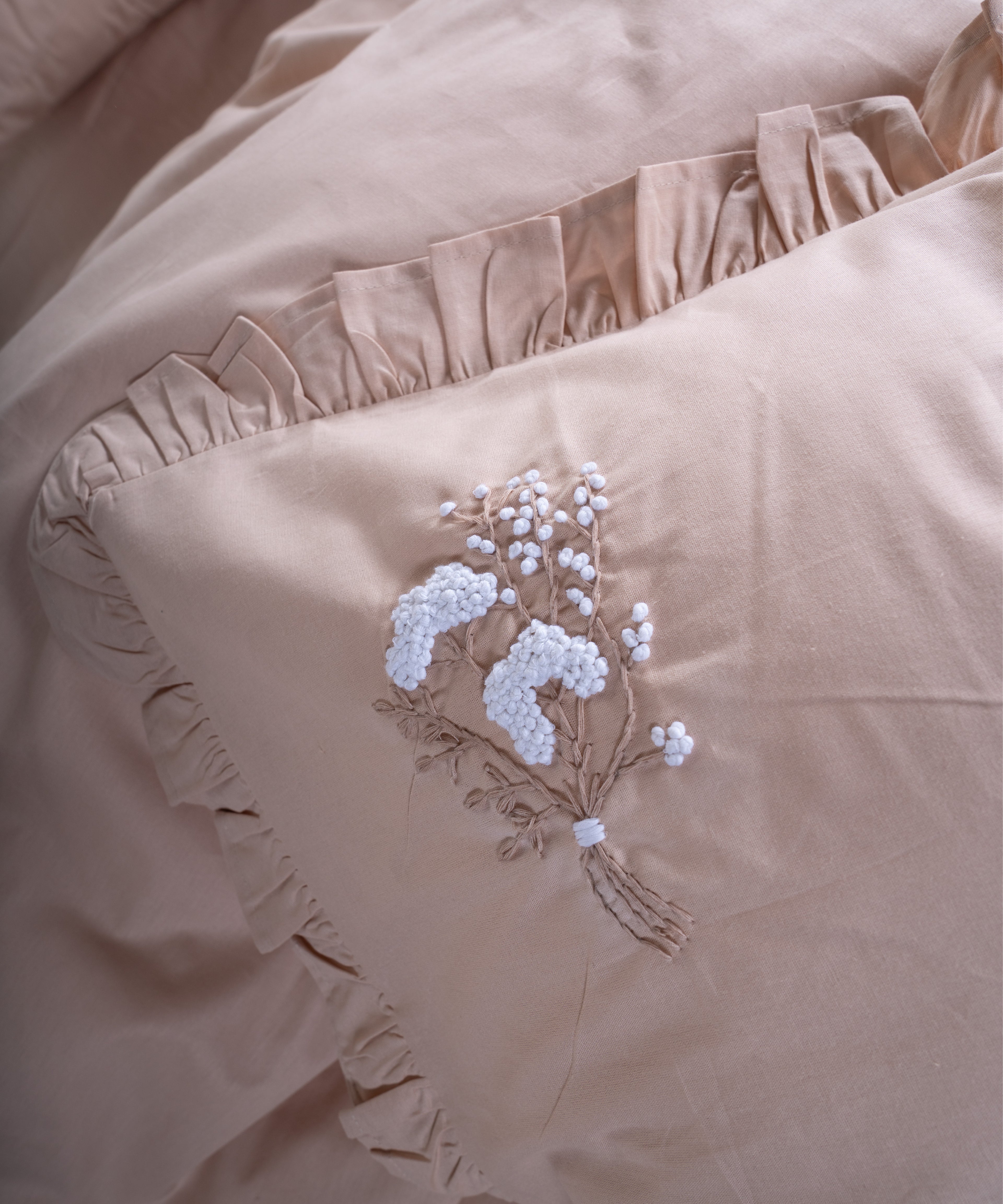 Prima %100 Pamuk El Nakışlı Nevresim Takımı - Jolie Bej