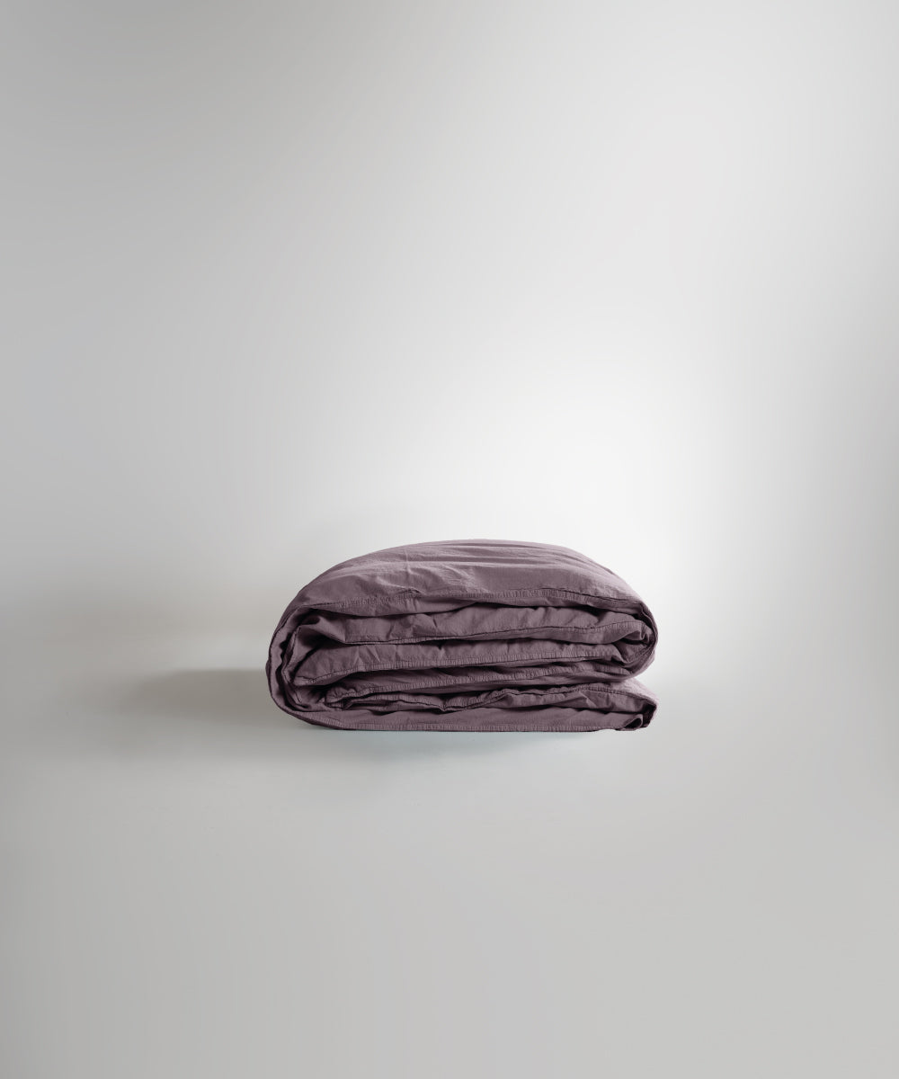 Stonewash 100% Yıkanmış Pamuk Nevresim Seti Natural Violet