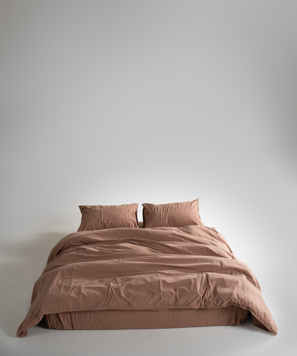 Stonewash 100% Yıkanmış Pamuk Nevresim Takımı Wood Smoke