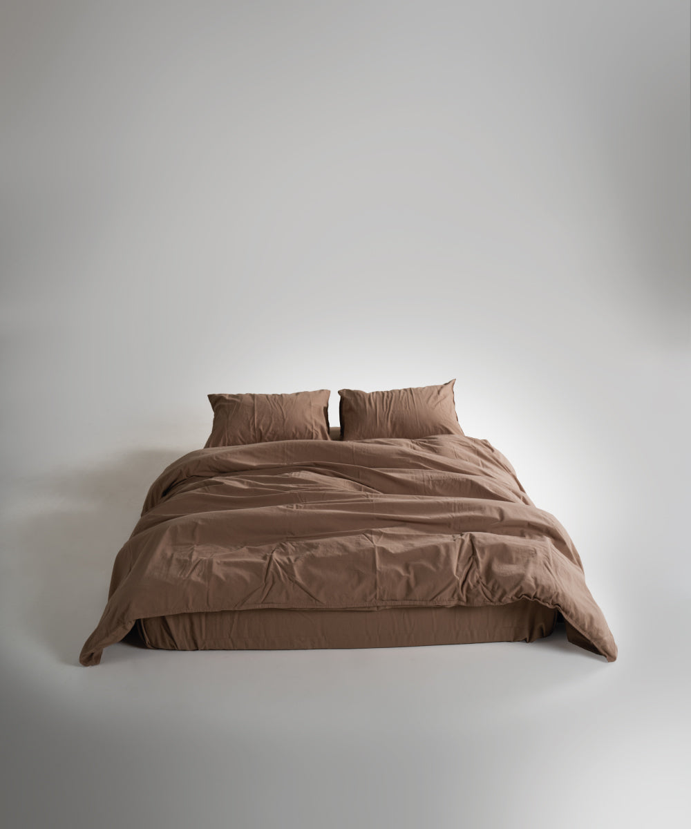 Stonewash 100% Yıkanmış Pamuk Nevresim Takımı Wood Smoke